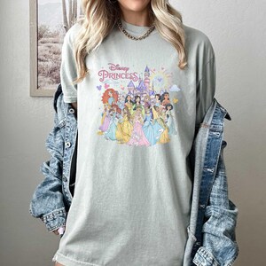 Disney Princess Comfort Color Tshirt, Birthday Princess Gift, Ariel Shirt, Pocahontas Tee, Anna Elsa Shirt, Rapunzel Shirt, Snow White Shirt image 7