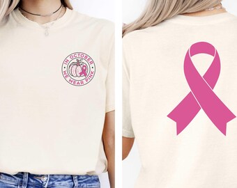 En octobre, nous portons une chemise rose, un t-shirt ruban rose, des couleurs confortables, un t-shirt Cancer recto-verso, un t-shirt contre le cancer du sein, un t-shirt de sensibilisation en octobre, un t-shirt contre le cancer