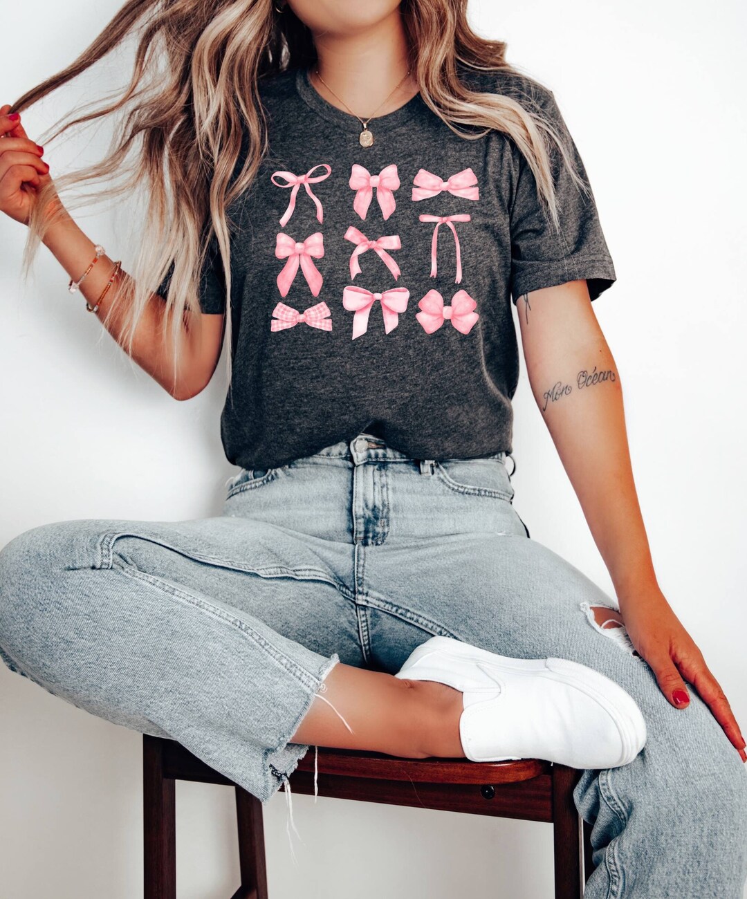 Pink Taffeta Bow Shirt