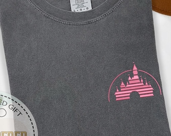 Embroidery Castle Shirt, Disney Castle Tee, Comfort Colors, Cinderella Castle Tee, Magic Kingdom Shirt, Disneyland Wear, Disney World Shirt