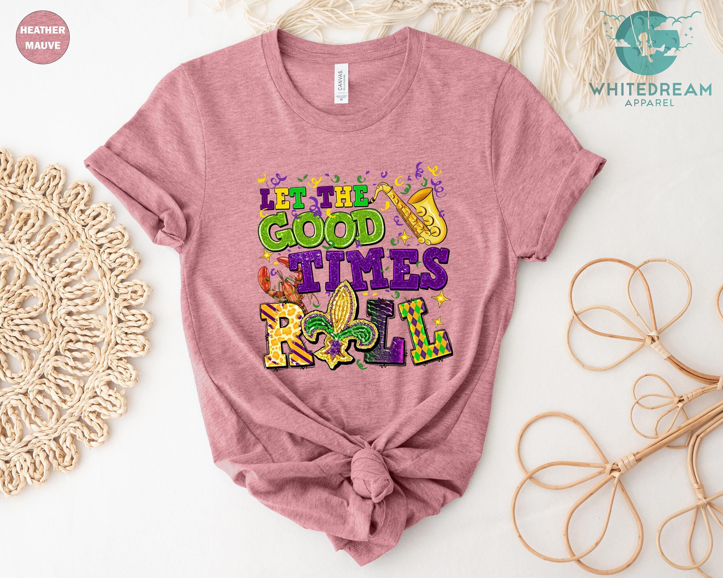 Good Times Roll Shirt, Mardi Gras Shirt, Jester Hat Tee, Louisiana Sweatshirt, Fleur De Lis Tee, Carnival Tee, Crawfish Beads Tee, NOLA Tee