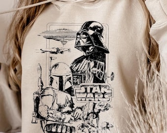 Star Wars Hoodie, Darth Vader Sweatshirt, Boba Fett Hoodie, Mandalorian Gift, Kids Star Wars Gifts, May Force Sweatshirt, Galaxys Edge Shirt