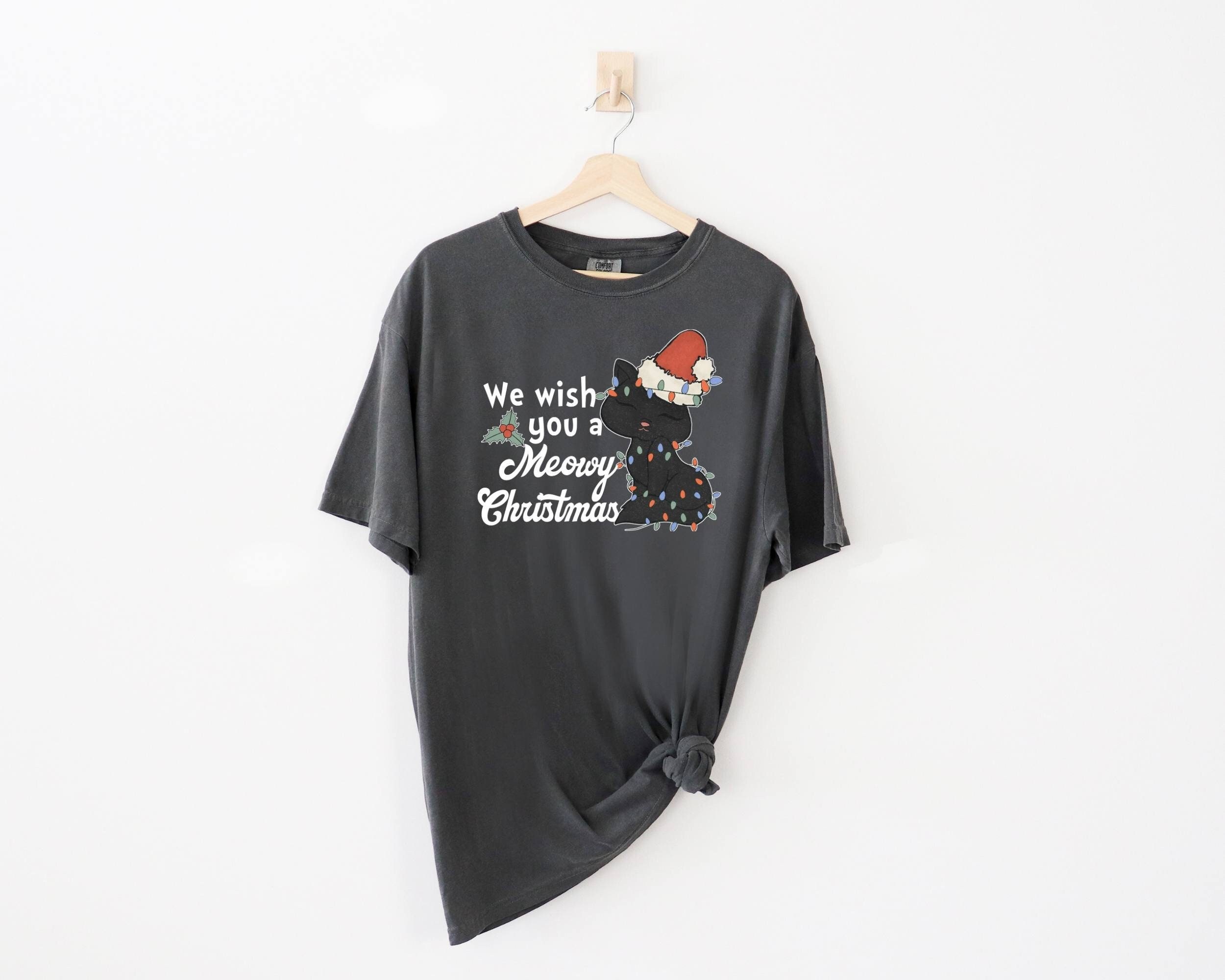 Funny Cat T-shirt, Christmas Shirt, Sarcastic Christmas, Comfort Colors, Cat Person Shirt, Santa Hat Shirt, Merry Christmas, Xmas Shirt