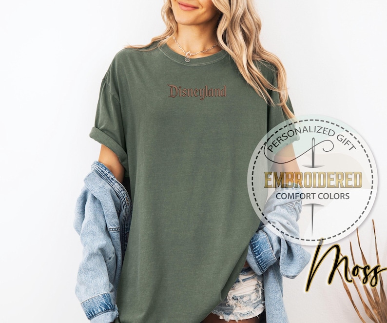 Disneyland Comfort Colors Embroidered Shirt, Embroidery Disneyland 1955 Tee, California Disney Tee, Disney Vacation Gift, Disney Trip Shirt 画像 10