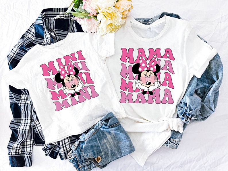 Mama Mouse Shirt, Mini Mouse Tee, Mothers Day Tee, Minnie Mouse Shirt, Disney Mommy Shirt, Mommy Daughter Tee, Mom Birthday Tee, Grandma Tee image 1