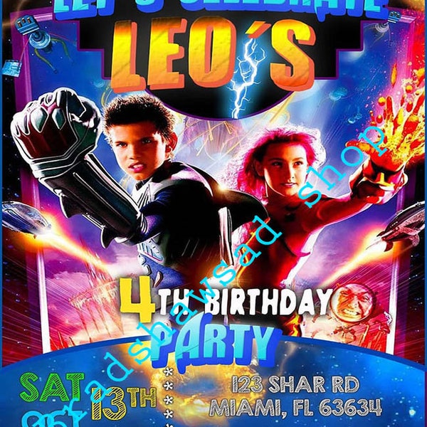 the adventures of sharkboy and lavagirl birthday party invitation