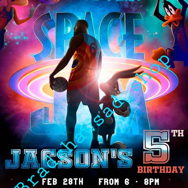 space jam a new legacy birthday invite