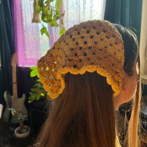 Handmade Crochet Cotton Hair Bandana