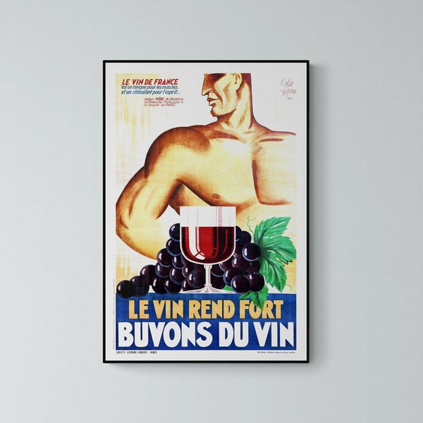 Affiche Vin rend plus fort