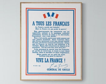 Affiche Appel 18 juin 1940 De Gaulle