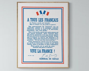Poster Appeal June 18, 1940 De Gaulle