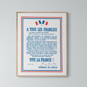 Poster Appeal June 18, 1940 De Gaulle