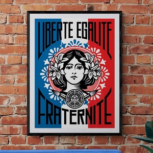 Affiche Liberté égalité fraternité Marianne
