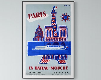 Affiche Paris Bateau mouche