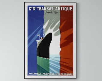 Affiche France compagnie transatlantique