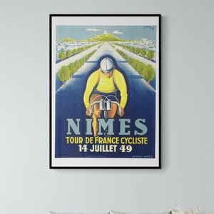 Affiche Cyclisme Tour de FRANCE 1949 Nîmes