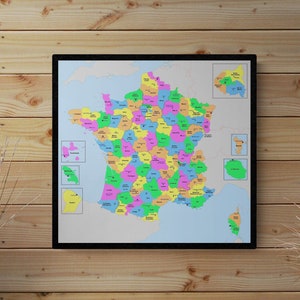 Poster map of France