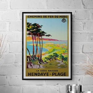 Affiche Hendaye Plage la Côte Basque