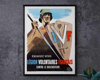 Poster Rétro Reproduction Légion étrangère, Style Publicité Bière, Reconditionné