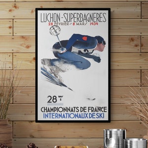 Poster Luchon Superbagneres ski 1939