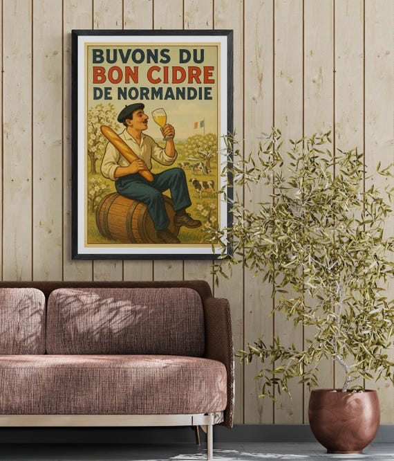 Poster: Let's Drink Normandy Cider - Etsy