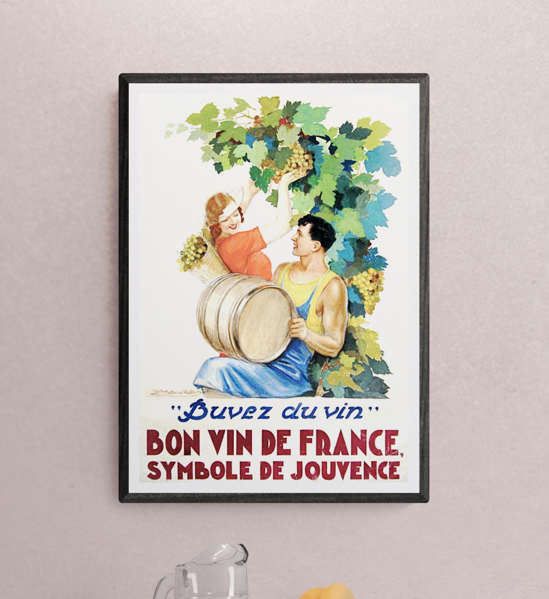 Drink French Wine Poster - Etsy
