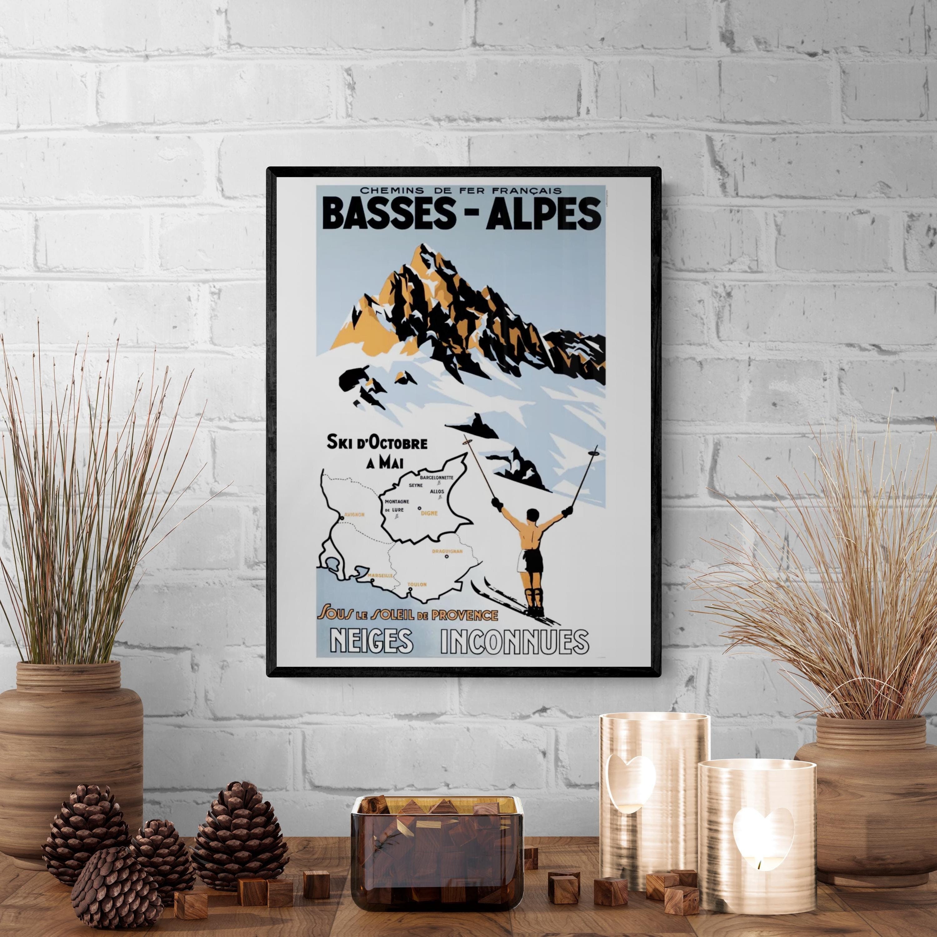Affiche Vintage Des Basses Alpes – Poster Multicolore En Papier