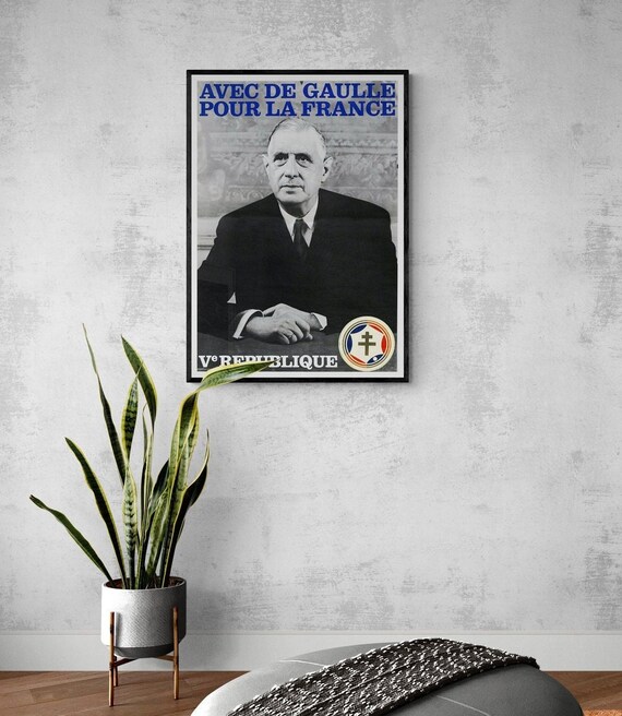 Affiche Vintage Général De Gaulle – La France Libre - Poster 30x40 Cm