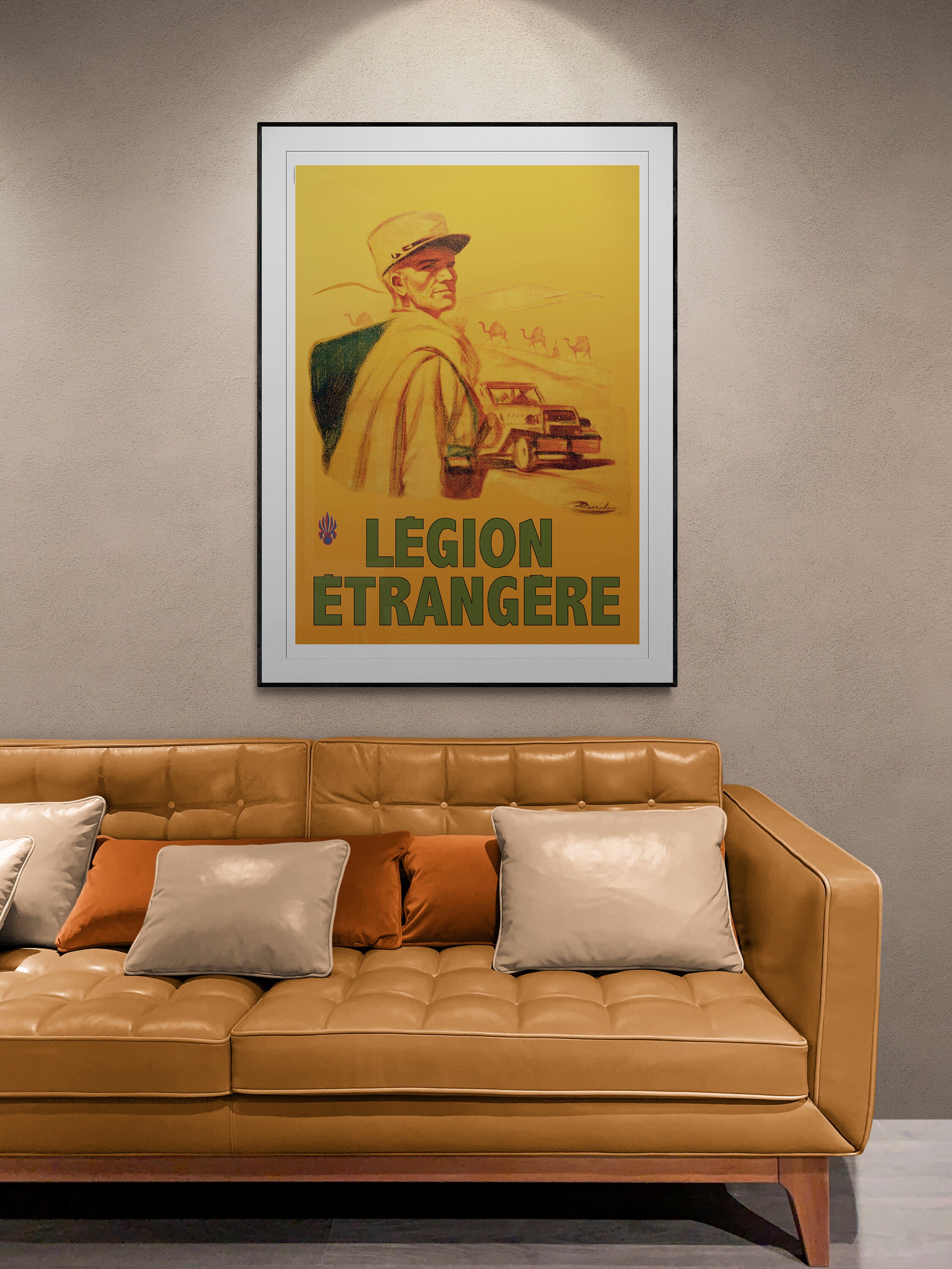 Poster Rétro Légion étrangère – Reproduction – Style Publicité Bière – Personnage Frankenstein, Format Queen