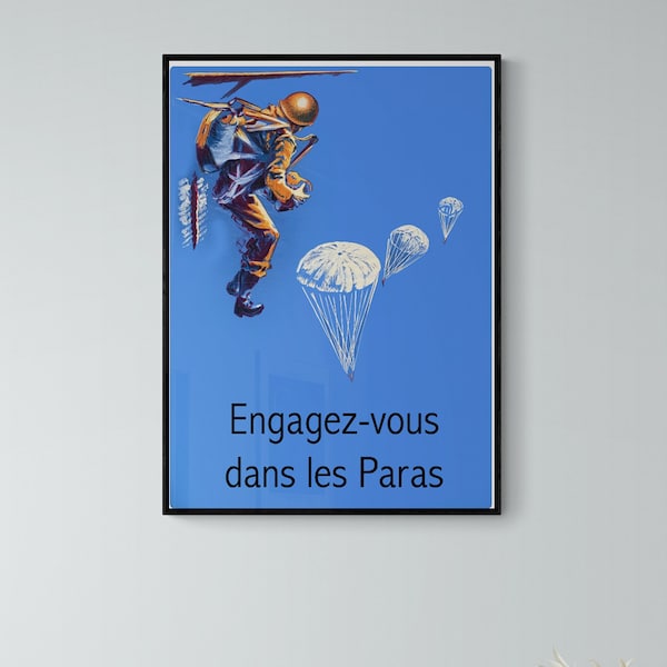 Affiche Parachutisme militaire Engagez vous dans les Paras