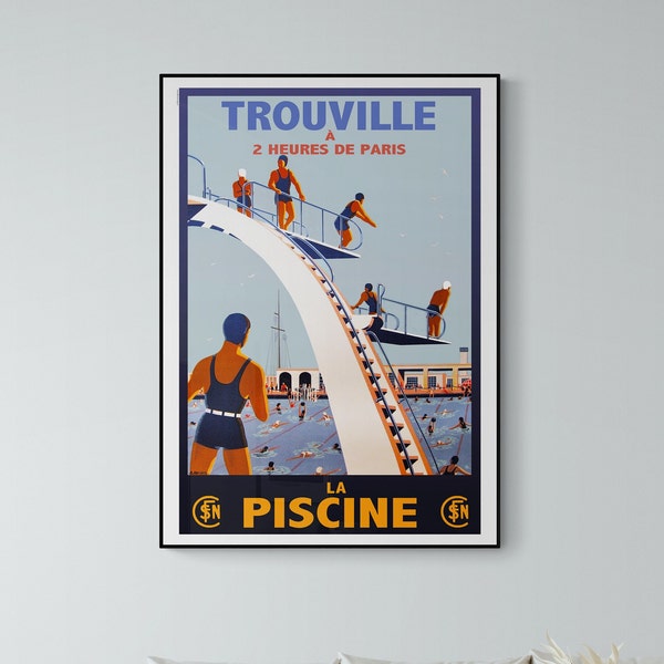 Affiche Trouville piscine