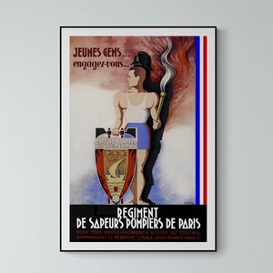 Póster Bombero de París BSPP