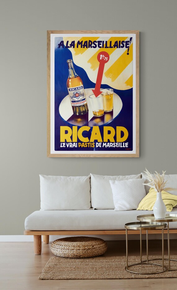 Affiche Provence – Marseille, Aix, Pastis Ricard, Alpes, Cannes, Monaco, Nice