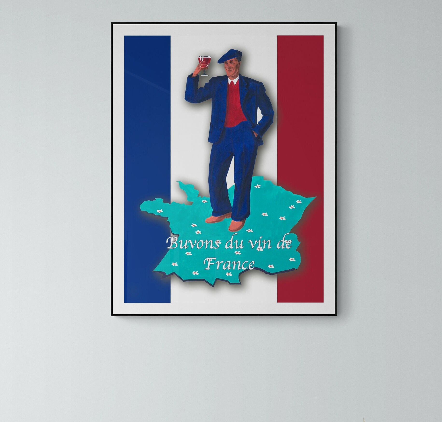 フランスワインのポスター - Etsy 日本