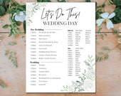 Floral Wedding Day Timeline, Bridesmaids Schedule (Printable Download)