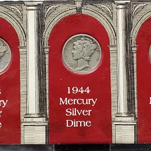 Last Three Years of Silver Mercury 1943, 1944 and 1945 Dimes