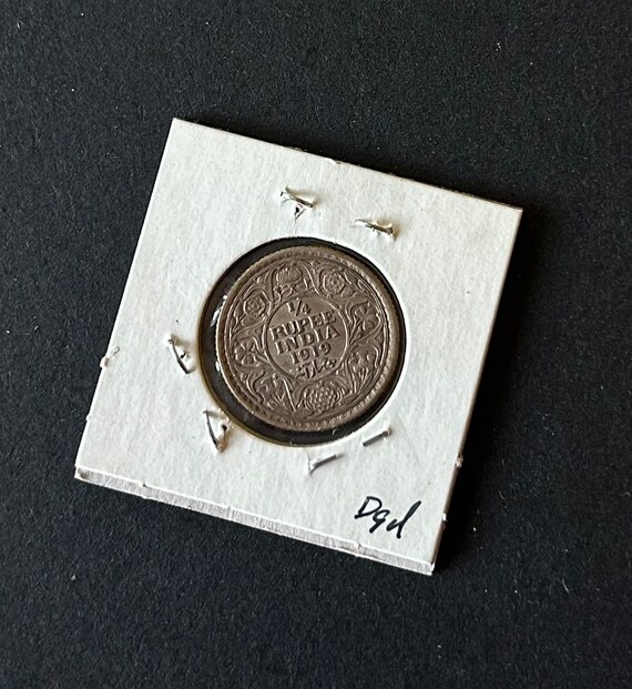 希少 1919 1/4 ルピー イギリス-インド ジョージ 5 世と皇帝 