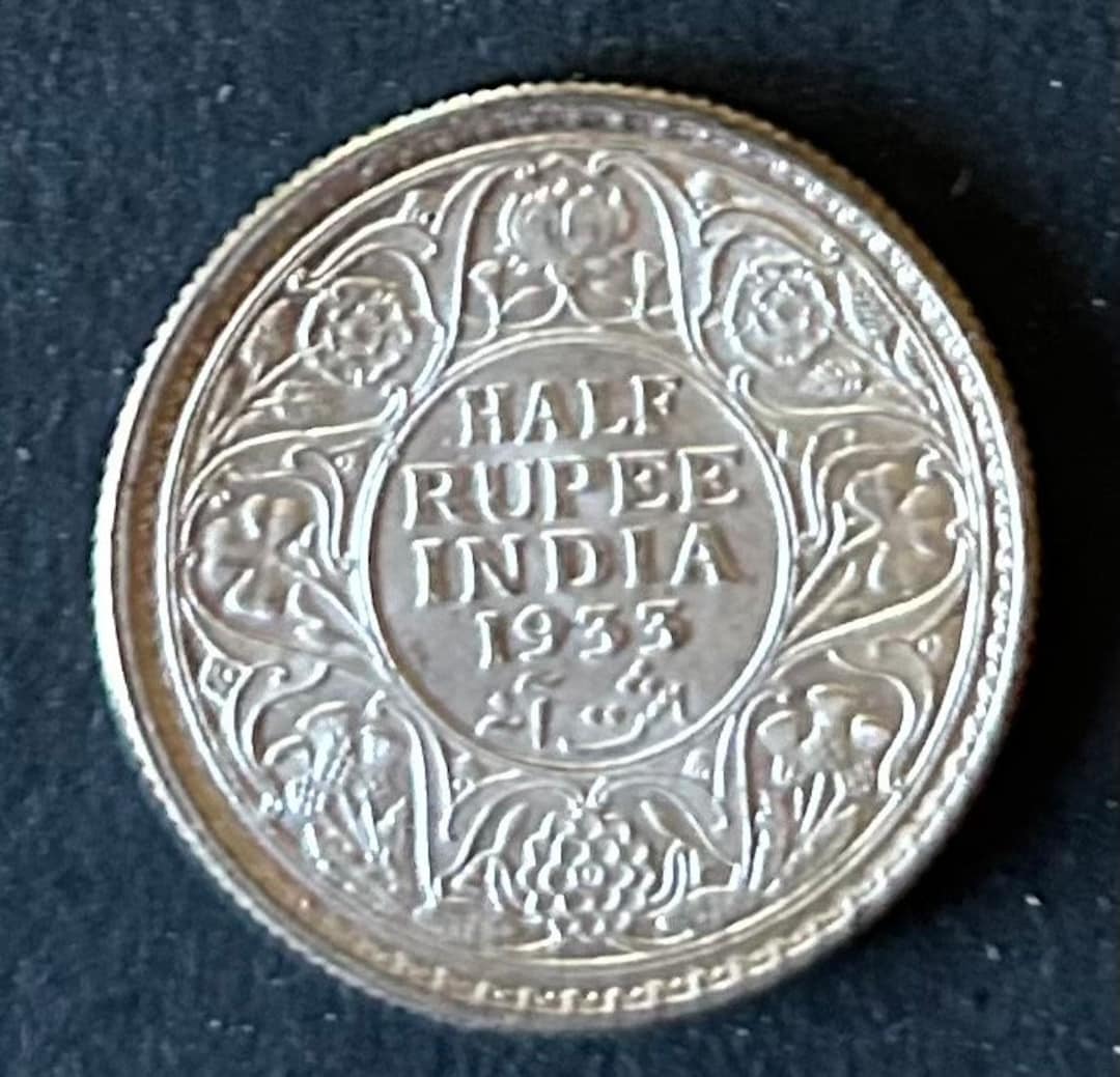 RARE 1933 1/2 Rupee British-india. King George V & Emperor Vintage KM#522  Silver Coin Unc - Etsy