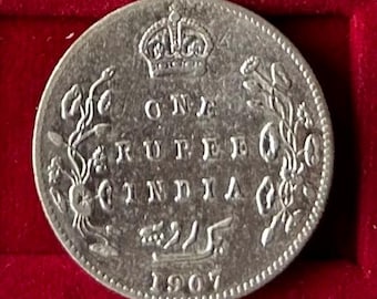 1907年 イギリス領インド国王エドワード7世 1ルピー銀貨 - Etsy 日本