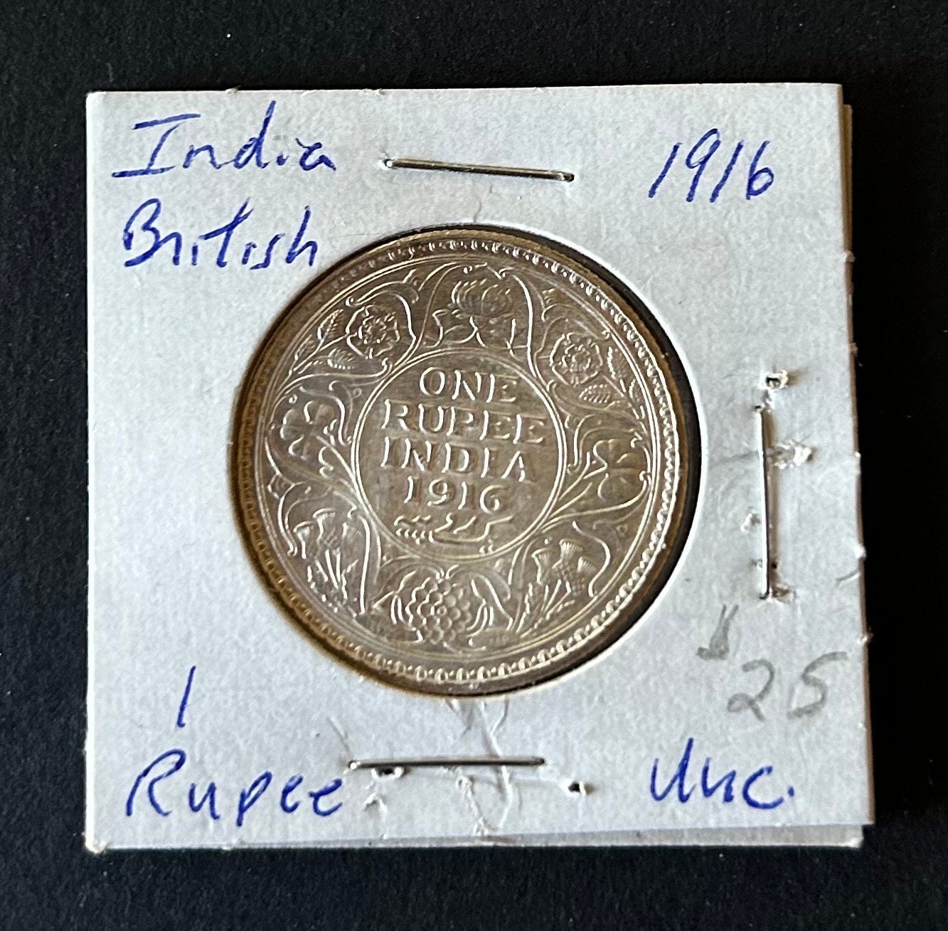 希少 1916 1 ルピー イギリス-インド ジョージ 5 世と皇帝