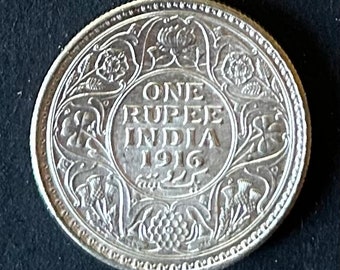 1919年 イギリス領インド国王ジョージ5世 1ルピー銀貨 UNC - Etsy 日本