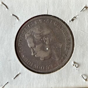 RARE 1882 Uma Rupia India Portugal Silver Vintage KM#312 King Luis Coin ...