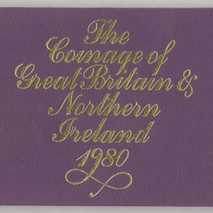 1980 Proof Monnaie de Grande-Bretagne et d&#39;Irlande du Nord 6 pièces de monnaie. avec manchon extérieur. Élisabeth II