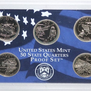 2002 S US Mint Clad Quarter Proof Set 50-State Quarters - 5 Coins