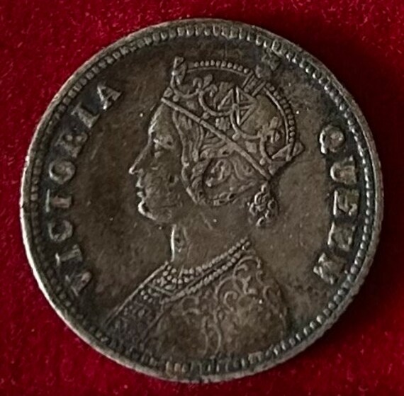 イギリス領インド 1876 1/4 ルピー ヴィクトリア女王と皇后 KM#470