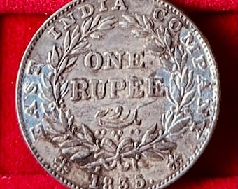 RARE 1835 1 Rupee East India Co. King William  IIII Vintage KM#450 Silver Coin