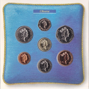 1988 United Kingdom Brilliant Uncirculated Coin Collection 7 Coins Mint Set Queen Elizabeth II