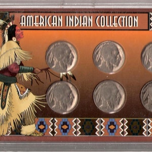 American Indian Buffalo nickels 6 coins set Rare