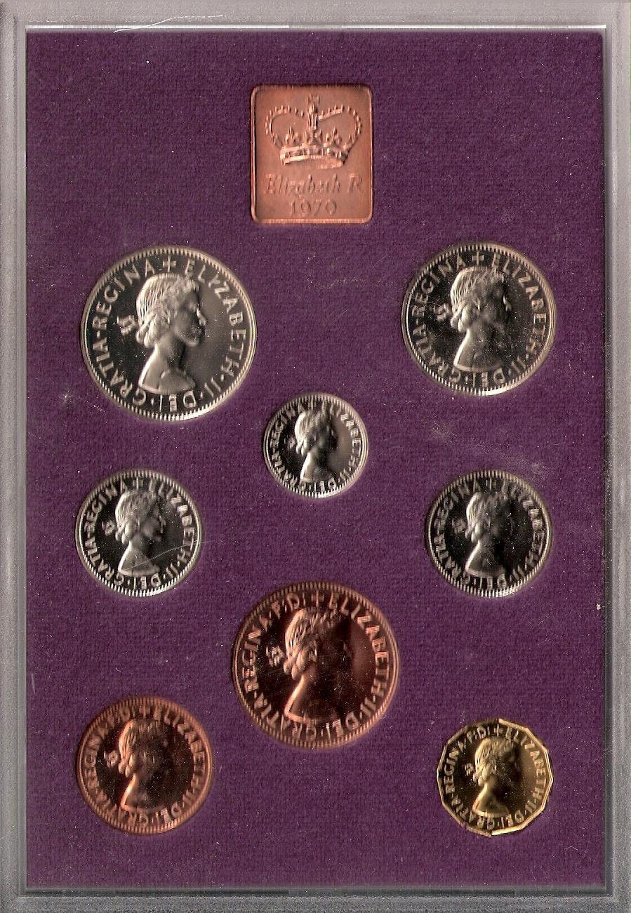 1970年 エリザベス2世 セット 1970年 英国 プルーフセット GEM UK コイン 合計8枚 ロイヤルミント