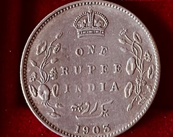 1907年 イギリス領インド国王エドワード7世 1ルピー銀貨 - Etsy 日本